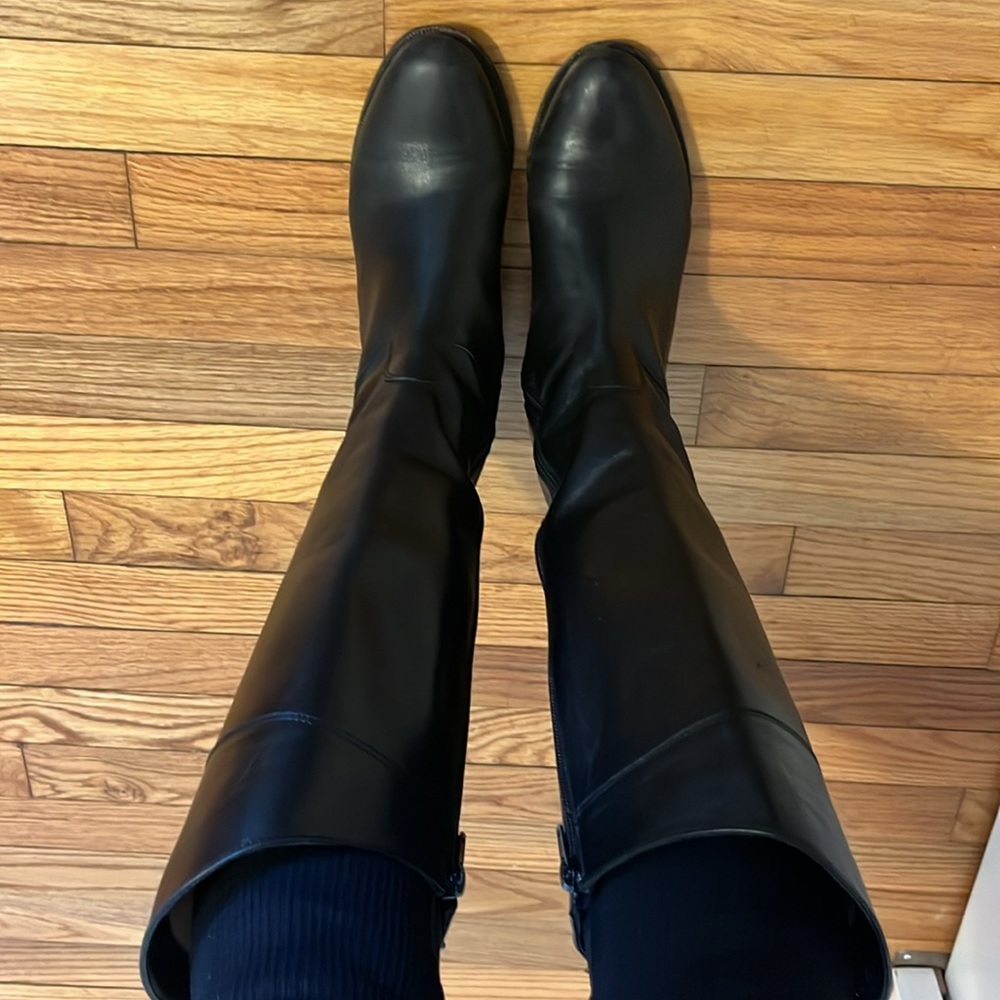 Vintage Genuine Leather Black Riding Boots